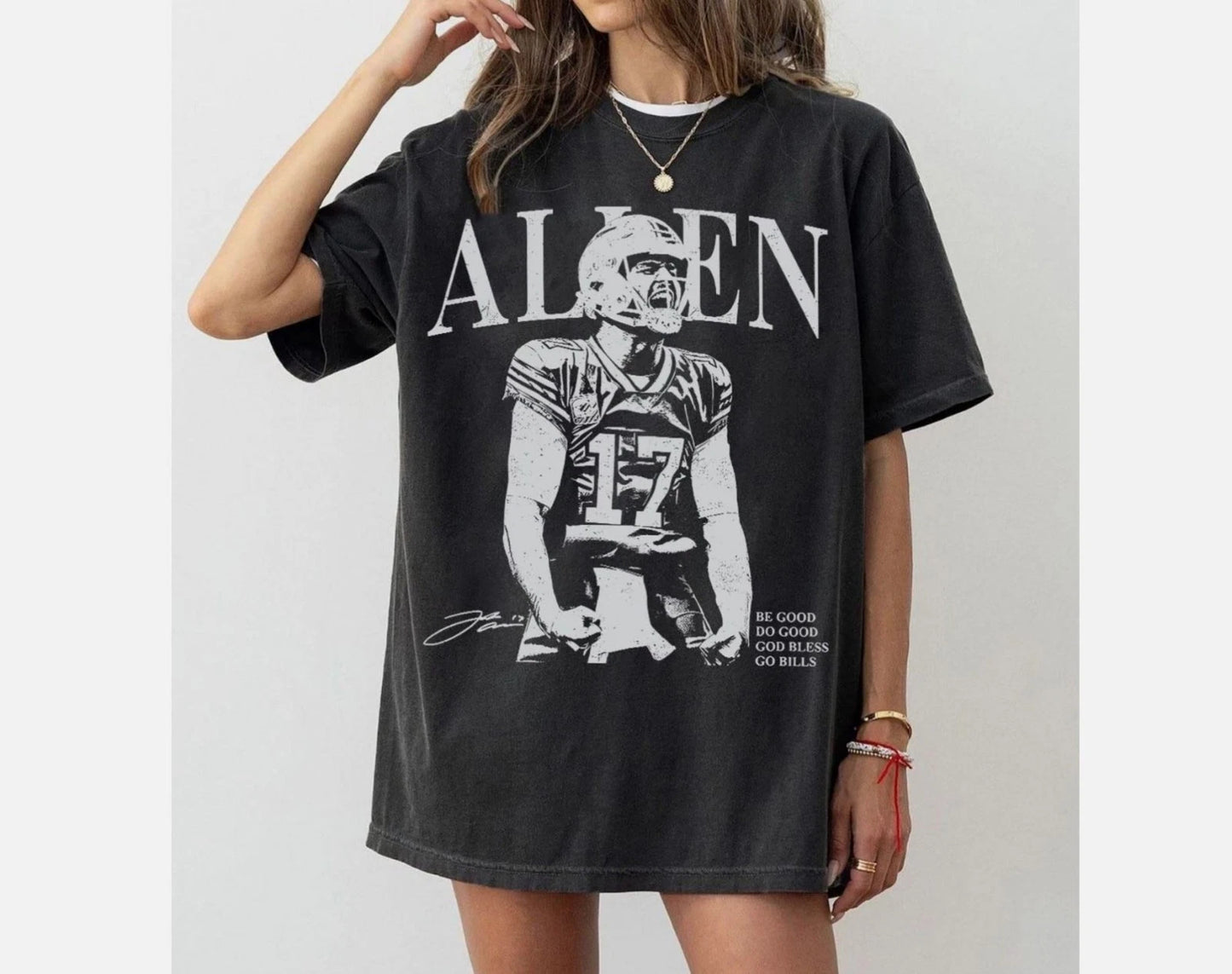 Josh Allen Retro T-Shirt, Football Shirt, God Bless Go Bill T-Shirt