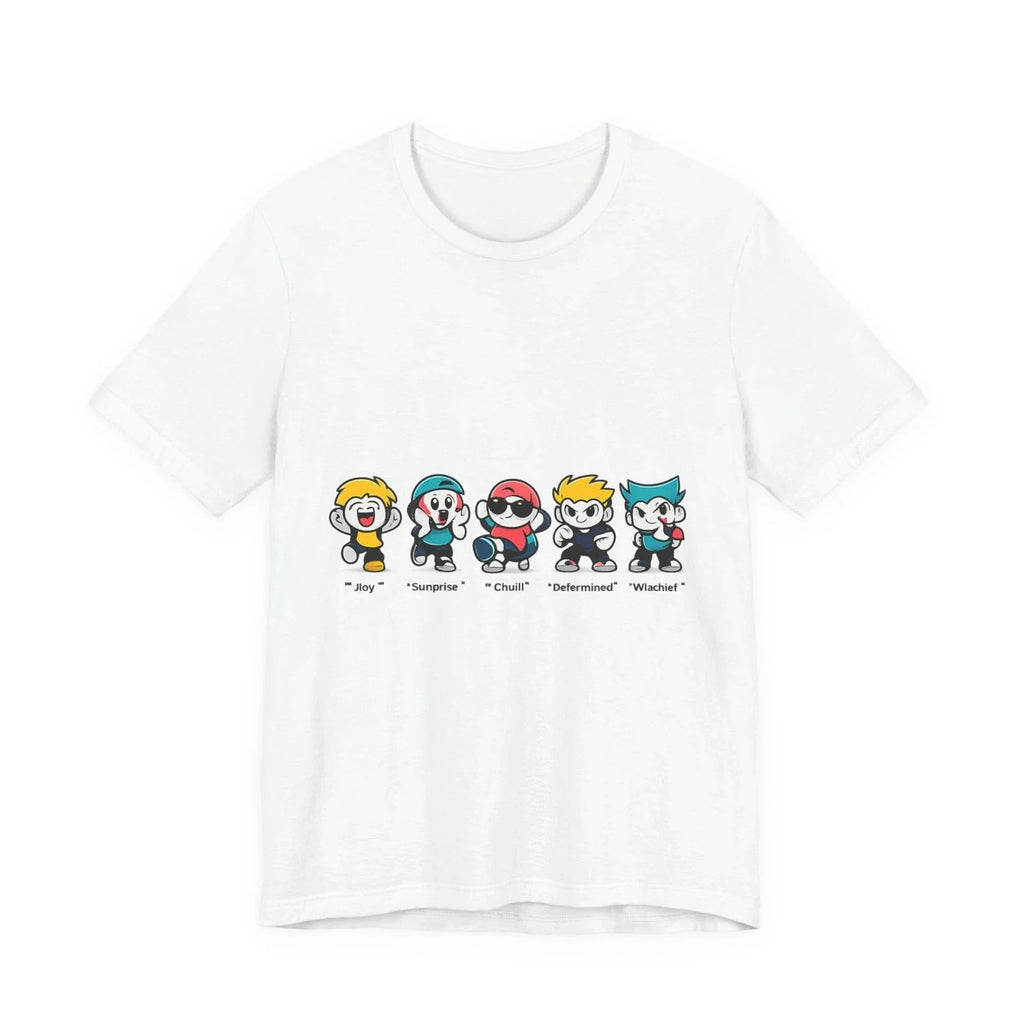 Mood Face Cartoon Tee | bold outline kawaii, emoji cartoon