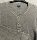 J. Crew Waffle Knit Thermal Henley Shirt Long Sleeve Mens L Gray Casual Preppy