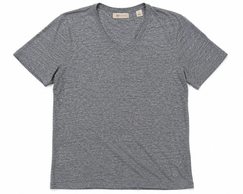 AG Adriano Goldschmied Gray Slub V Neck T Shirt Mens Large Short Sleeve