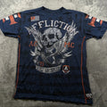 Affliction American Customs Wings Of Fury T-Shirt Mens Large Navy Blue Graphic