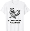I Could Be Meaner Vintage Sarcastic Humor Funny Raccoon T-Shirt
