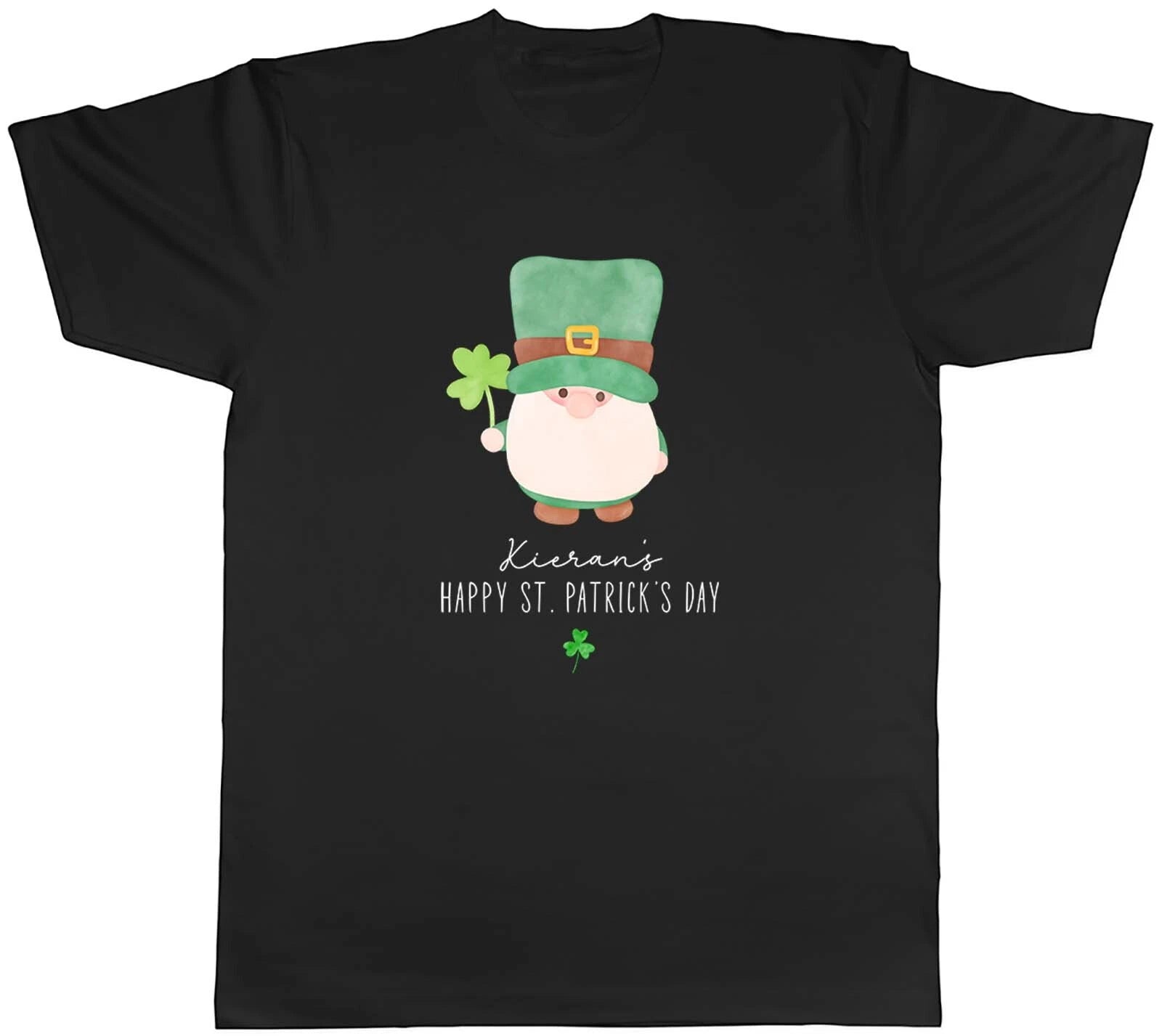 Personalised Happy St Patricks Day Men T-Shirt Irish Gnome Clover Leprechaun Tee