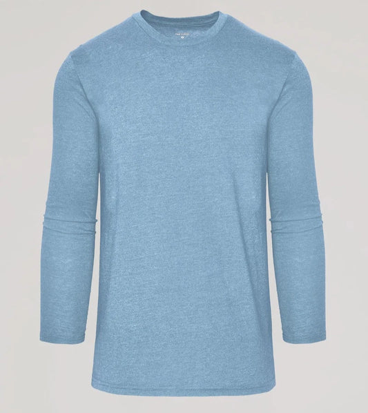 True Classic Classic Dark Heather Crew Neck Long Sleeve T-Shirt New