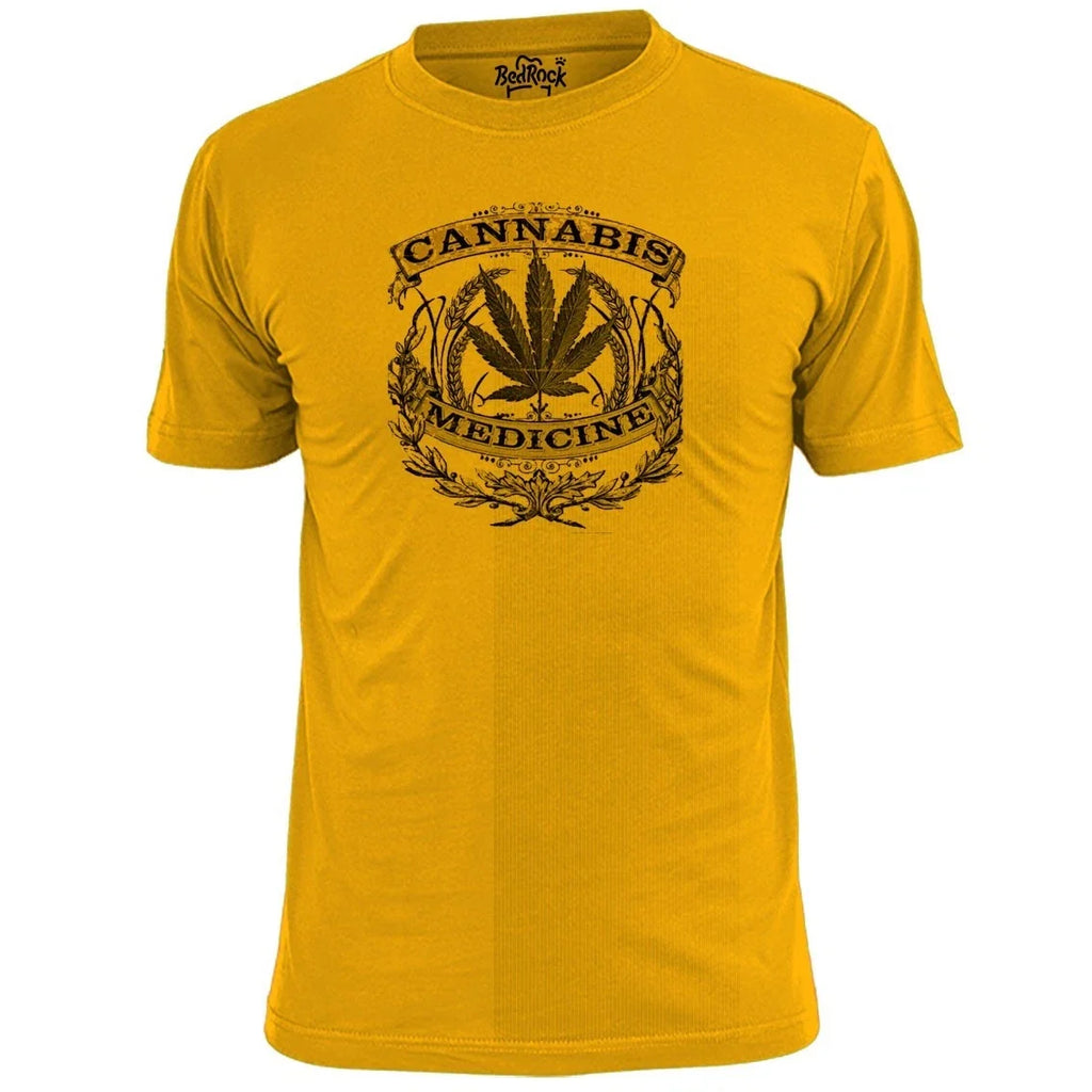 Mens Vintage Cannabis Medicine T Shirt Weed Spliff Ganja