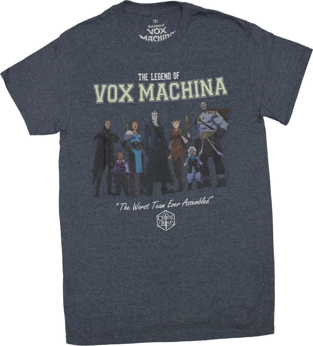 Vox Machina New Adult T-Shirt - Cast Worst Team Ever Assembled