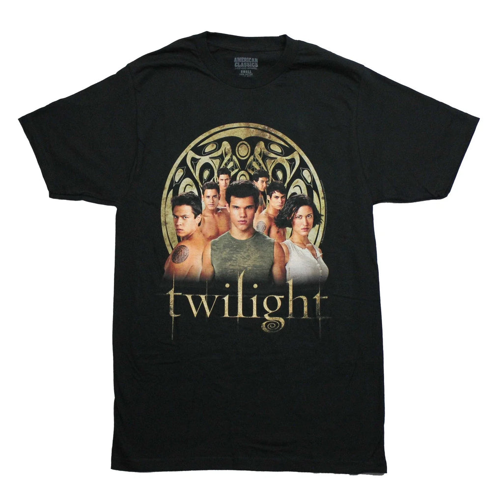 Twilight New Adult T-Shirt -  Jacob at Center of Quileute Tribe Above Name