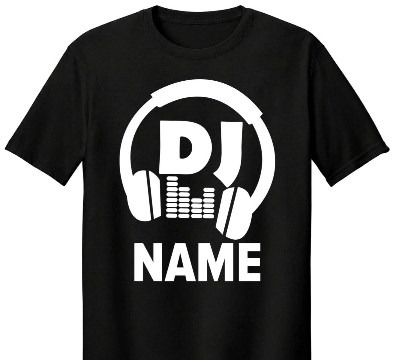 Custom DJ Name T Shirt Personalised Headphones Music Lover Gift for Him DJ Tee