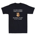 I've Done Horrible Things for Money Funny Raccoon Meme Quote Retro Men's T-Shirt