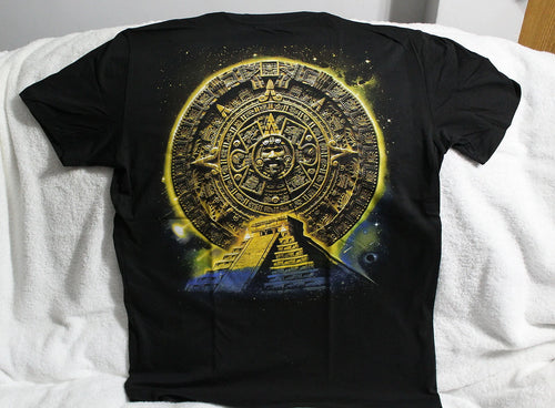AZTEC CALENDAR SUN STONE MAYAN MEXICO PYRAMID T-SHIRT