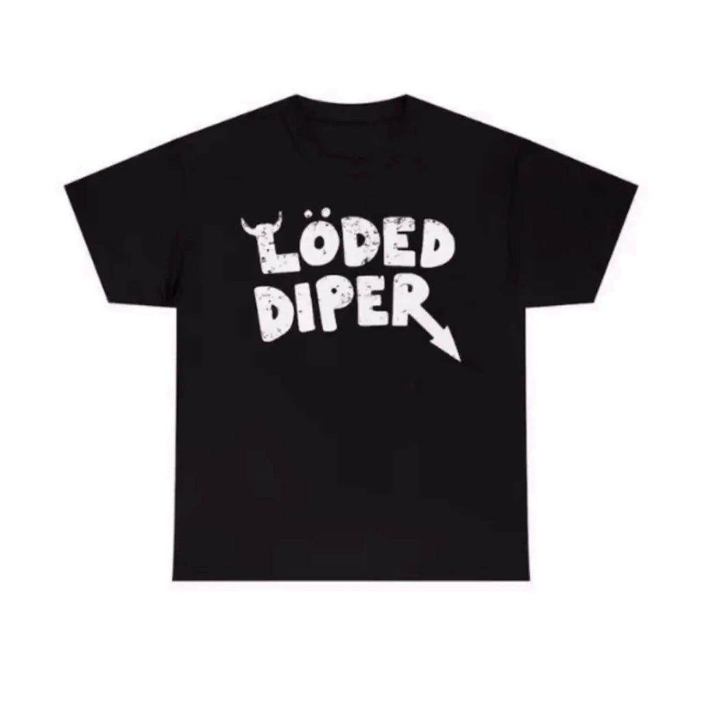 Loaded Diaper Unisex Heavy Cotton T Shirt Vintage Distressed Menswear Tee
