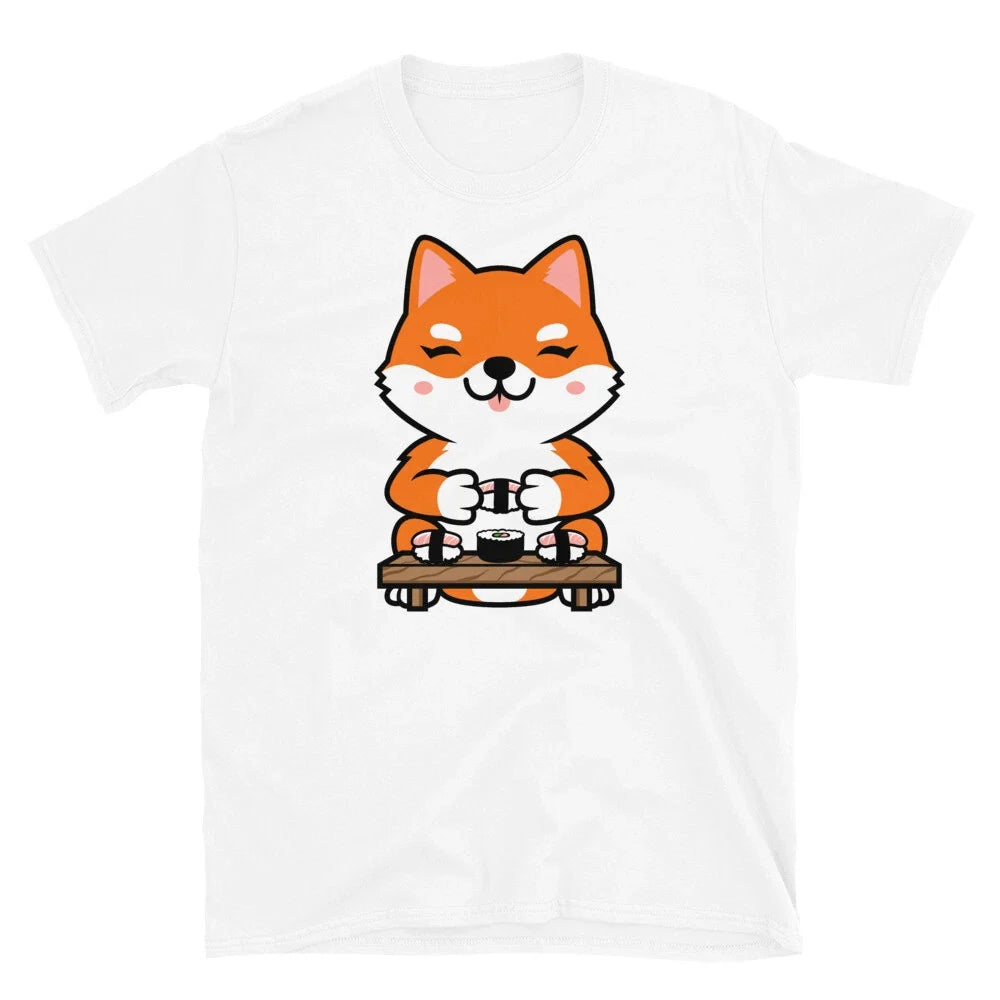 Cute Japanese Kawaii Shiba Inu Dog Sushi Short-Sleeve Unisex T-Shirt