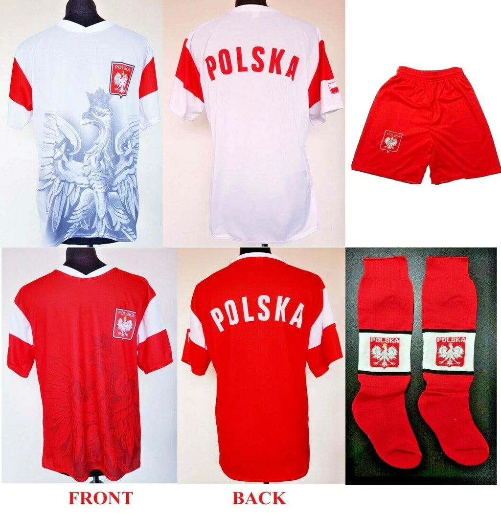 T-shirt Koszulka Kibica Spodenki Skarpetki Football Poland Polska Polish Polen
