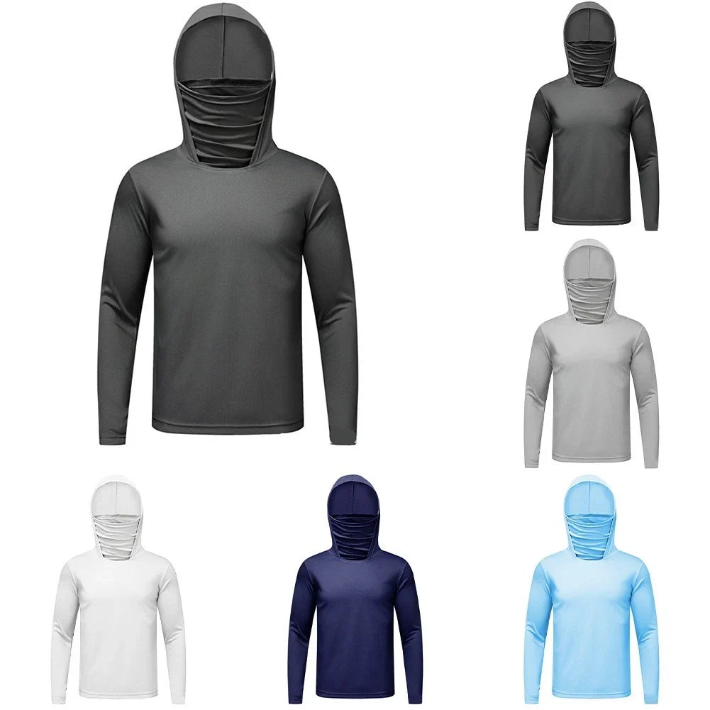 Men's Long Sleeve Ice Silk Sweatshirt for Sun Protection Fishing Outdoor