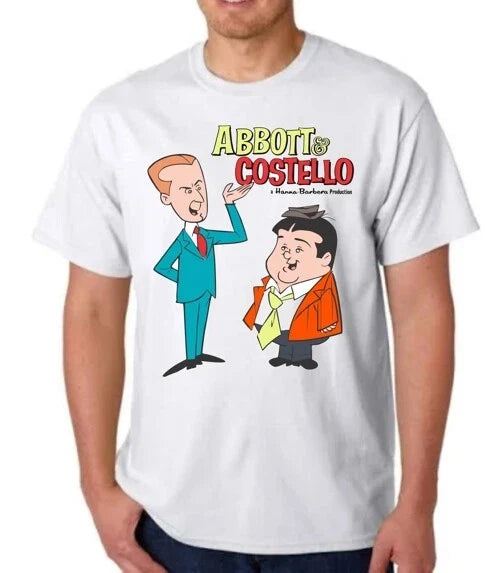 ABBOTT & COSTELLO TEE T-SHIRT HANNA BARBERA CARTOON  FANS ANIMATION