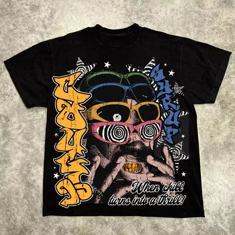 Graphic Vintage Top Hip Hop Streetwear Oversized T-shirt