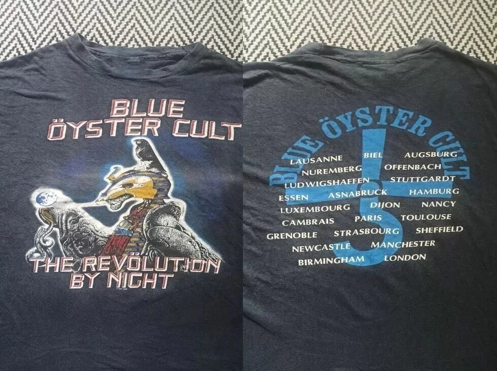 Blue Oyster Cult Shirt, Blue Oyster Cult Tour 2 Side Black T-shirt Unisex S-5XL