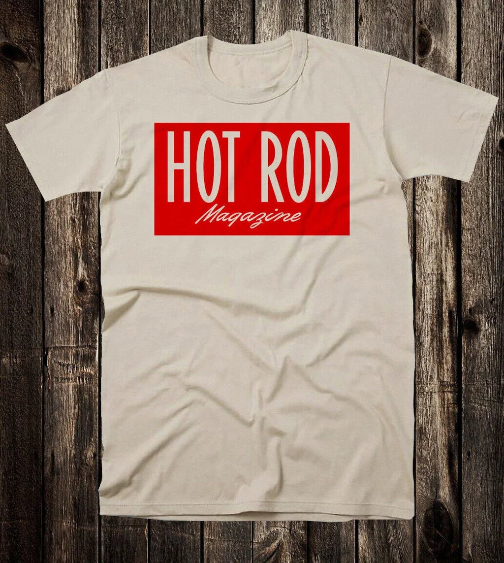 Retro Hot Rod Tee T Shirt 100% Cotton Speed Shop Drag Race Custom Rod Magazine