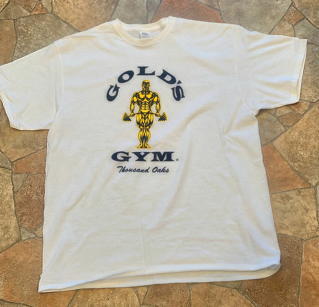 Delta Pro Weight Gold's Gym Thousand Oaks CA 100% Cotton Men's T-Shirt White XL