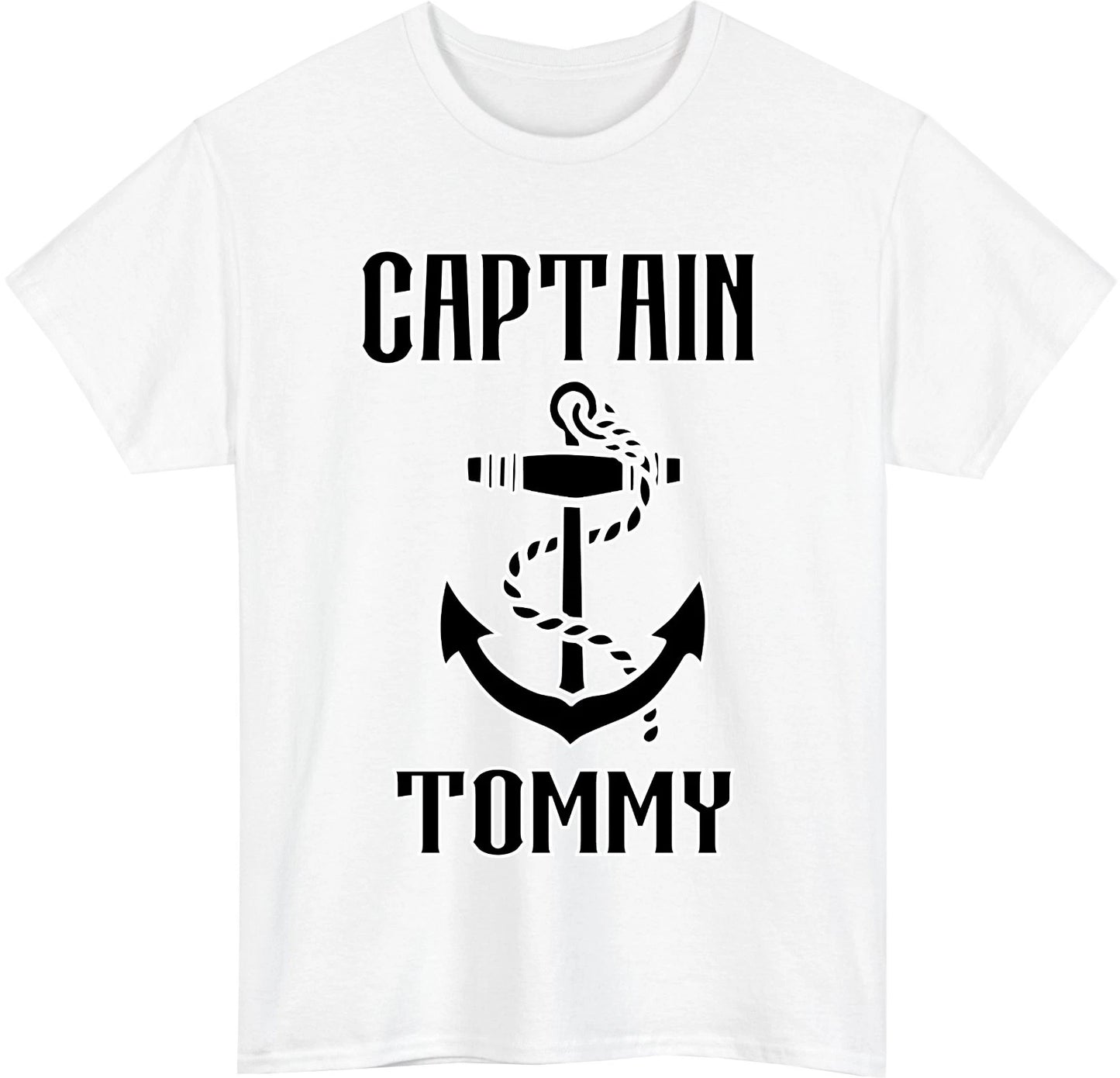 Personalized Captain Name T-Shirt- Custom Boat Anchor Nautical Boating Gift Tee