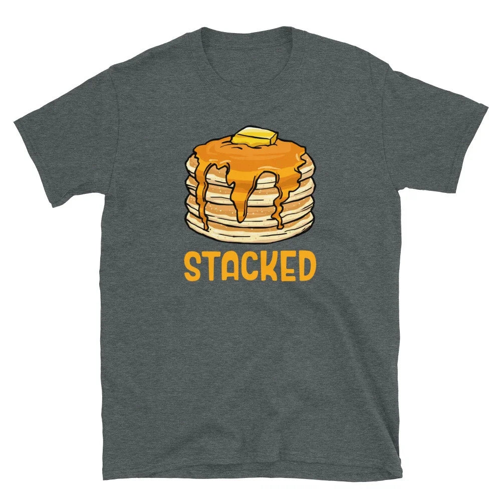 Pancakes Stacked Breakfast Flat Cake Novelty Gift Short-Sleeve Unisex T-Shirt