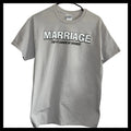 NWOT Gildan Ultra Cotton Gray Graphic Tee Marriage The #1 Cause of Divorce Mens