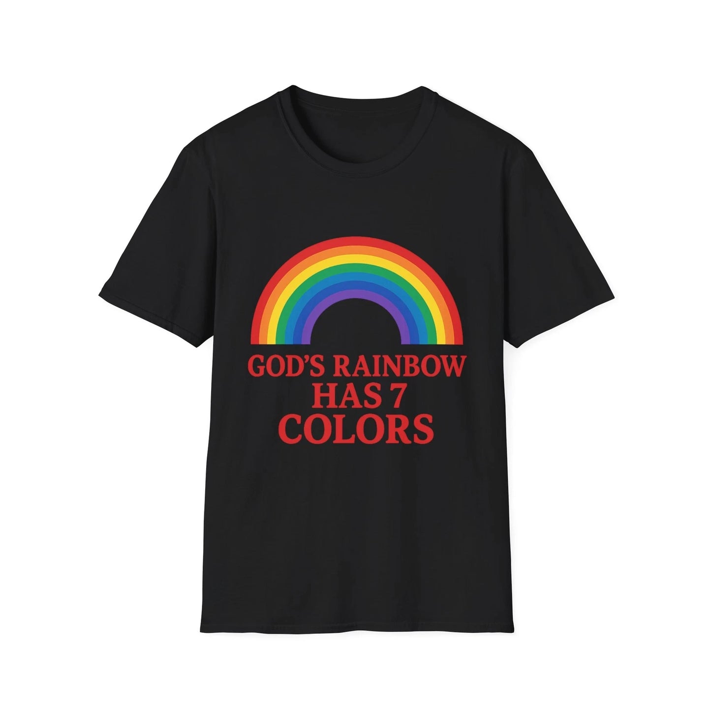 Rainbow Unisex Softstyle T-Shirt, God's rainbow, Christian Gift, 7 colors