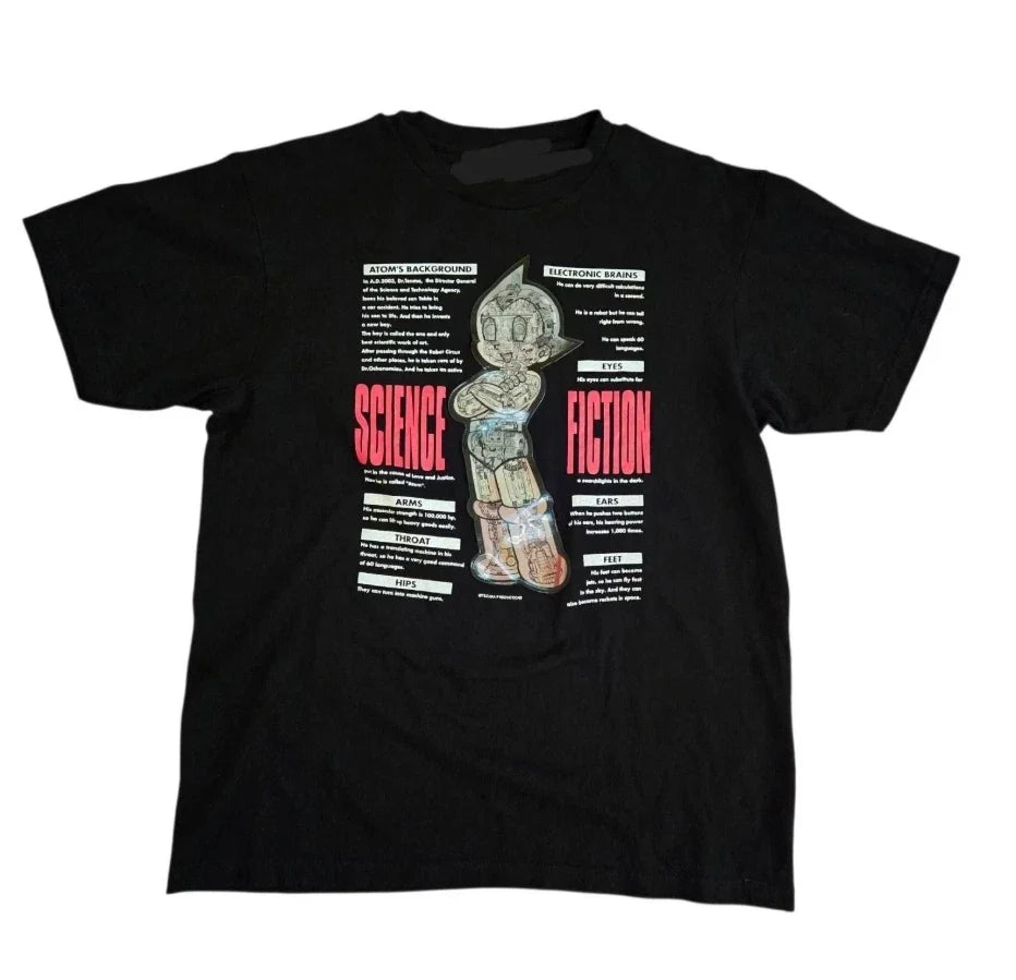 Tezuka Osamu VNG Mens T-Shirt Mighty Atom 3D Hologram Astro Boy Manga Anime