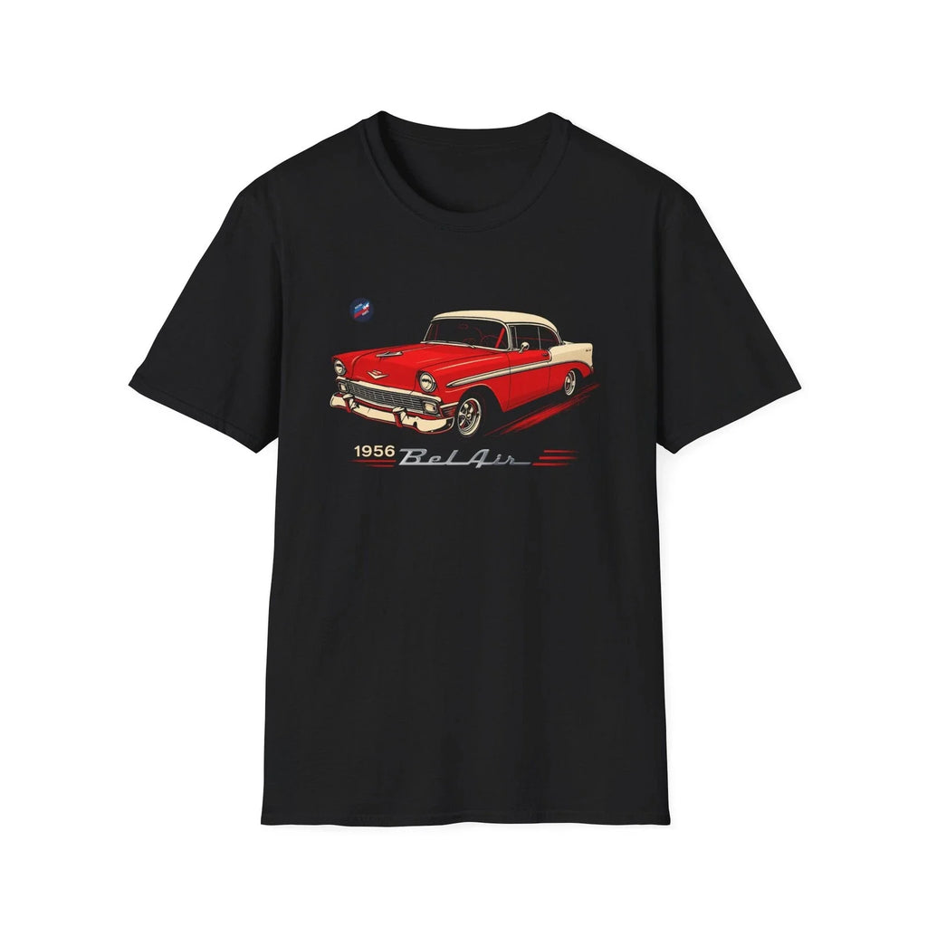 1956 Chevy Bel Air T-Shirt – Classic Red & White Hot Rod Graphic Tee