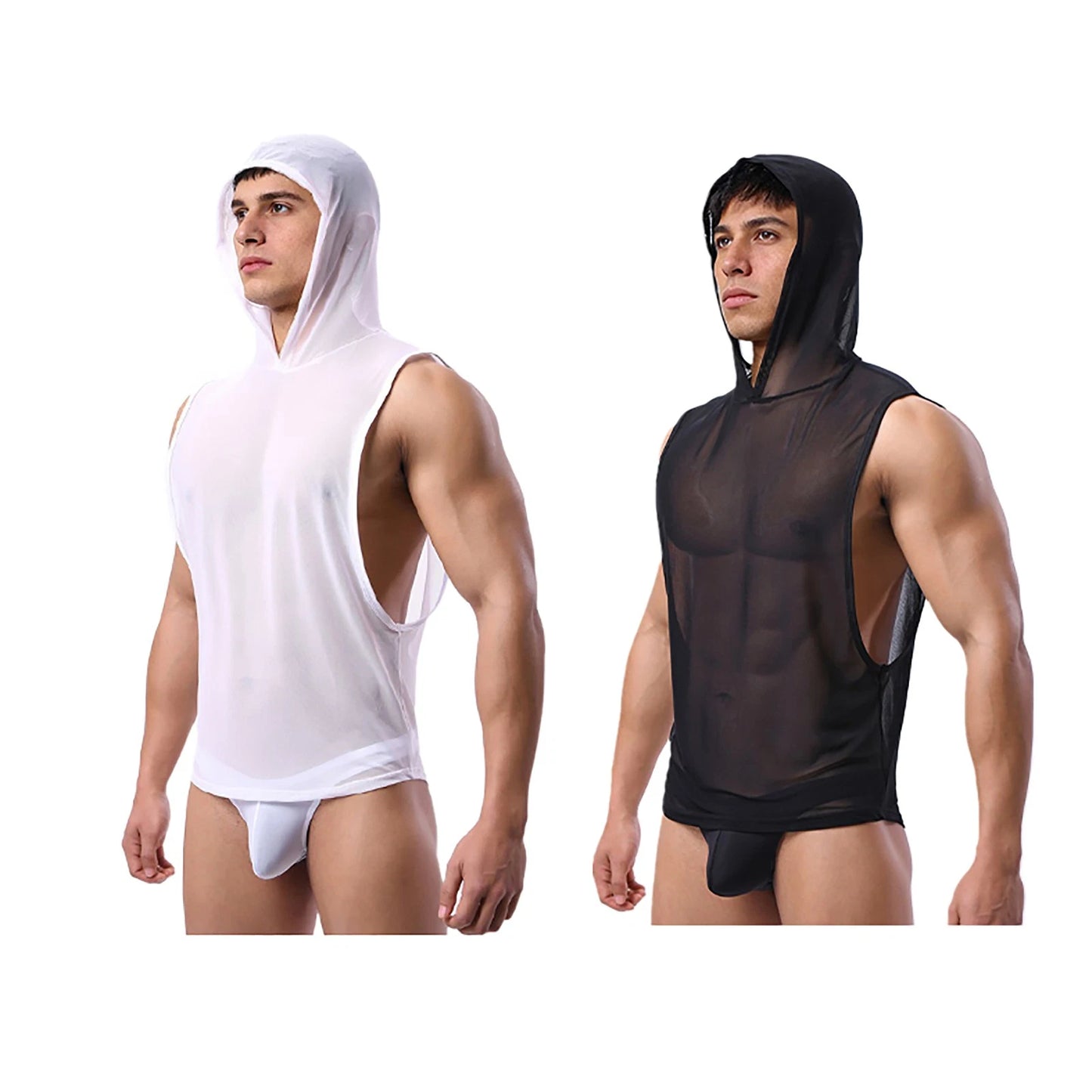 Men's Undershirts Mesh T-Shirt Daily Wear Shirts Sheer Tank Top Athletic Vest