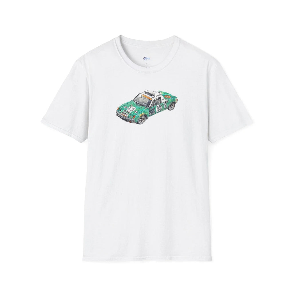 Vintage Porsche 914 Softstyle T-Shirt - 24 Hours of Le Mans Design, Sketch Art