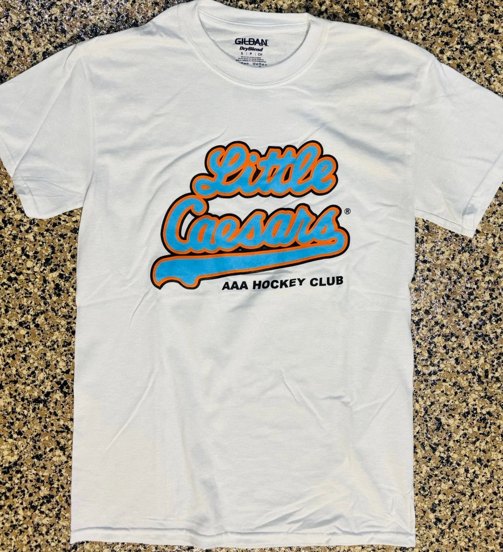 GILDAN 50/50 T-SHIRT WITH CUSTOM LITTLE CAESARS AAA HOCKEY LOGO (LG)