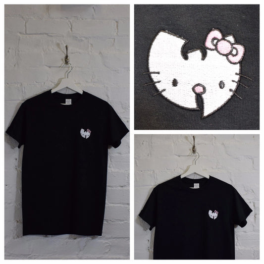 Actual Fact Wu x Kitty Hip Hop Cartoon Black Tee T-shirt