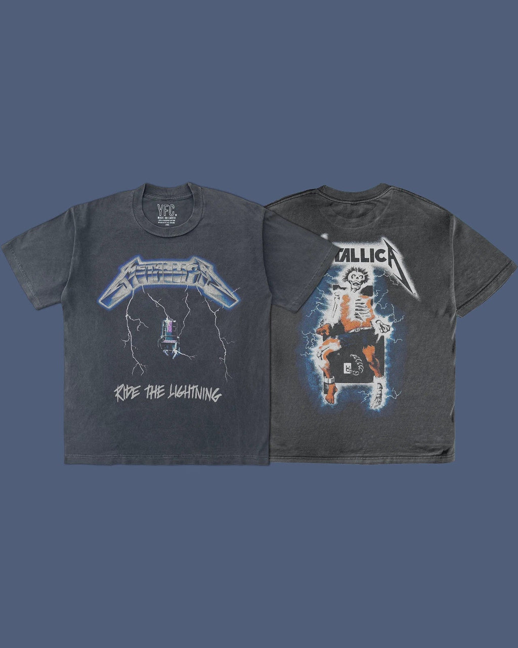 Riding The Lightning Front & Back Vintage Wash Tee- Shirt