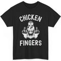 Chicken Fingers T-Shirt Funny Offensive Rooster Middle Finger Humor Graphic