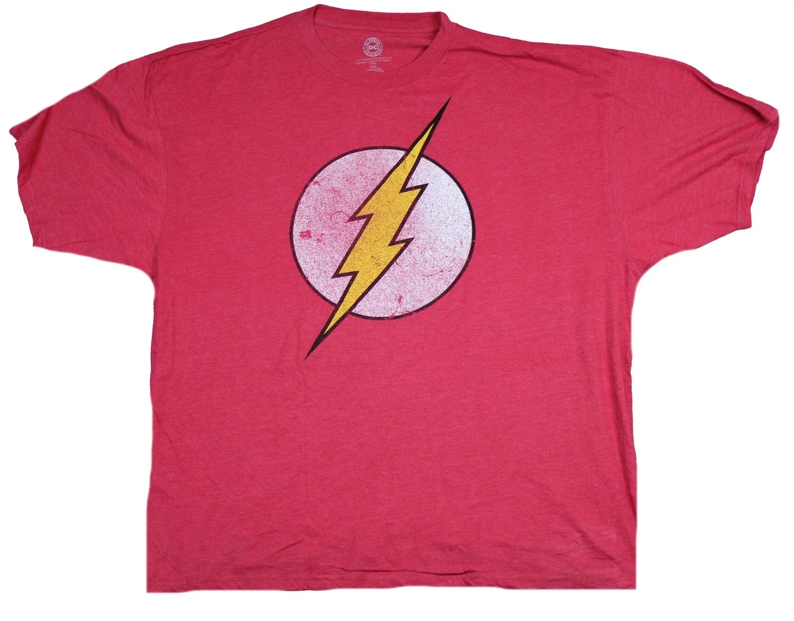 Flash Adult New T-Shirt - Super Distressed Classic Bolt Logo
