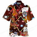 Mens Button Down Casino Gambling Poker Hawaiian Top Novelty Las Vegas Gift Shirt