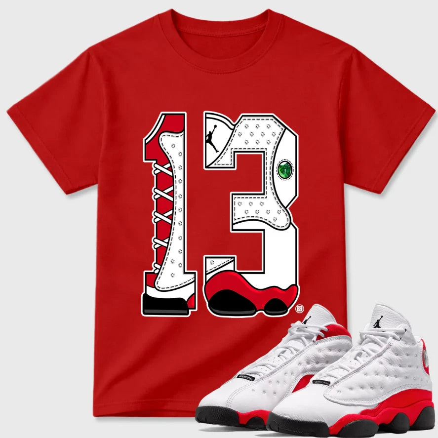 Number Statue Unisex Shirt To Match Jordan 13 University Red