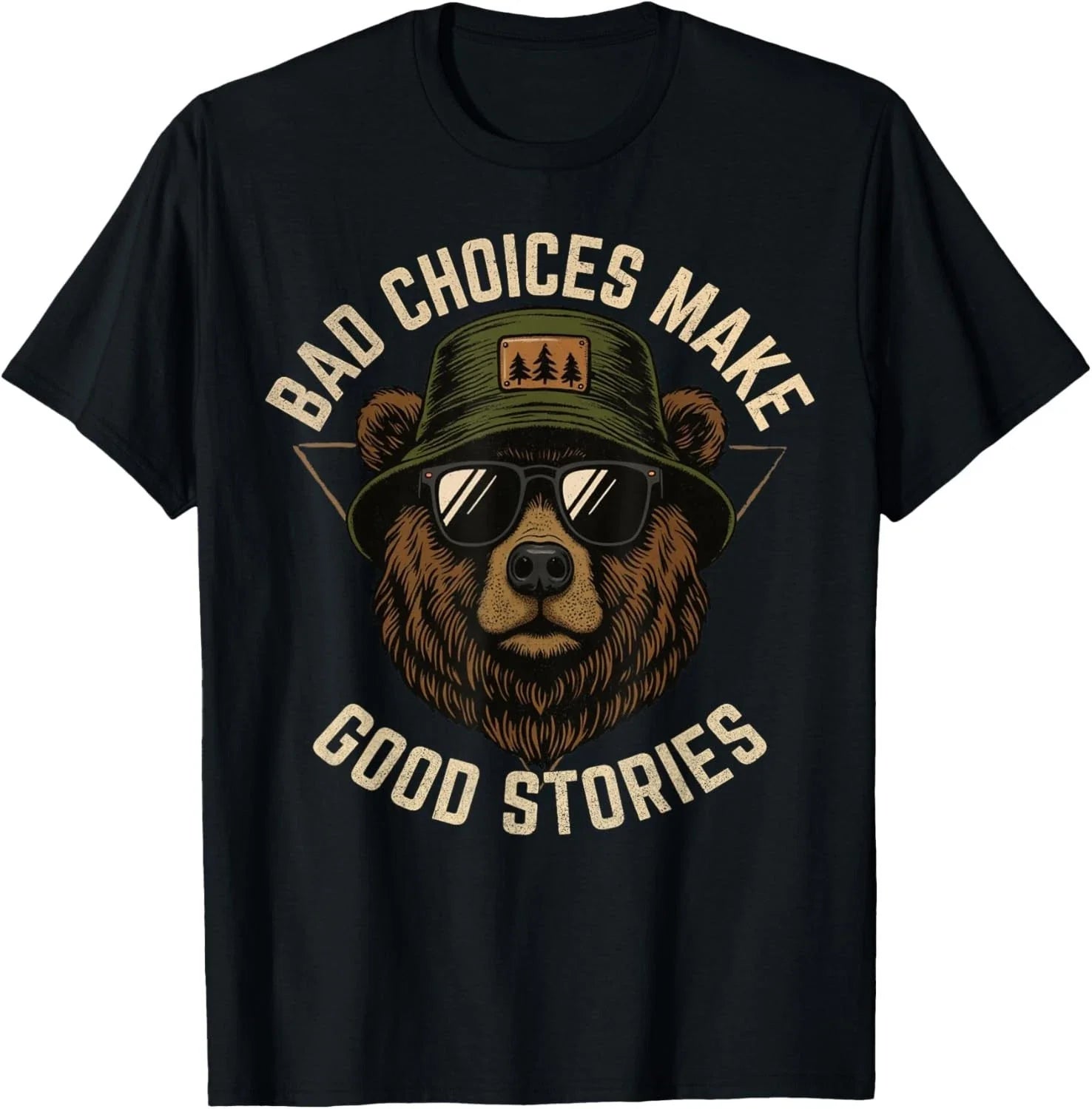 Funny Graphic Tees Retro Bear Bad Choices Make Good Stories Gift Unisex T-Shirt