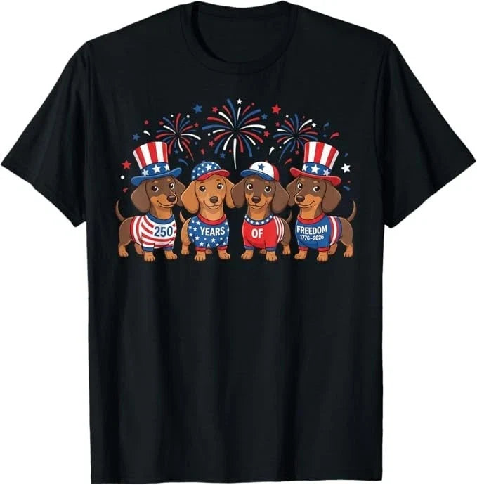 250 Anniversary USA Shirt Dog Dachshund 4th of July T-Shirt
