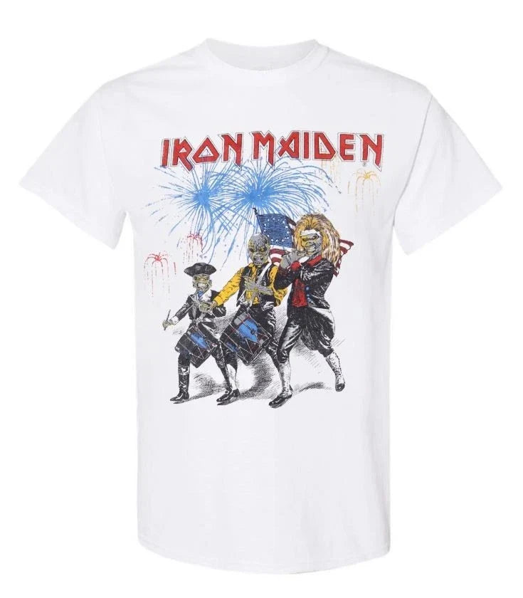 1985 Iron Maiden Fourth Of July Tour New White T-Shirt