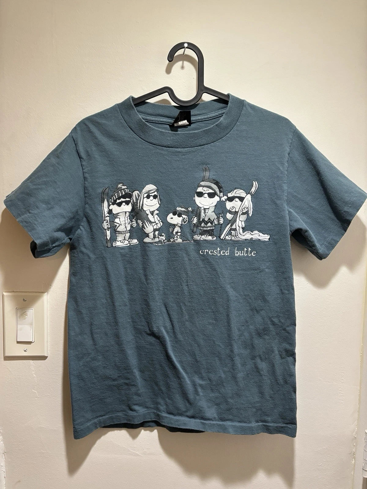 Vintage 80s Peanuts Snoopy Crested Butte Single Stitch Changes T-Shirt sz XL*
