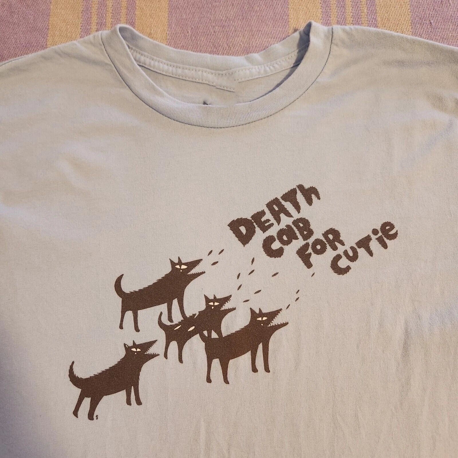 Vintage Death Cab For Cutie Band T Shirt Wolves Barking Dogs 2001 US557
