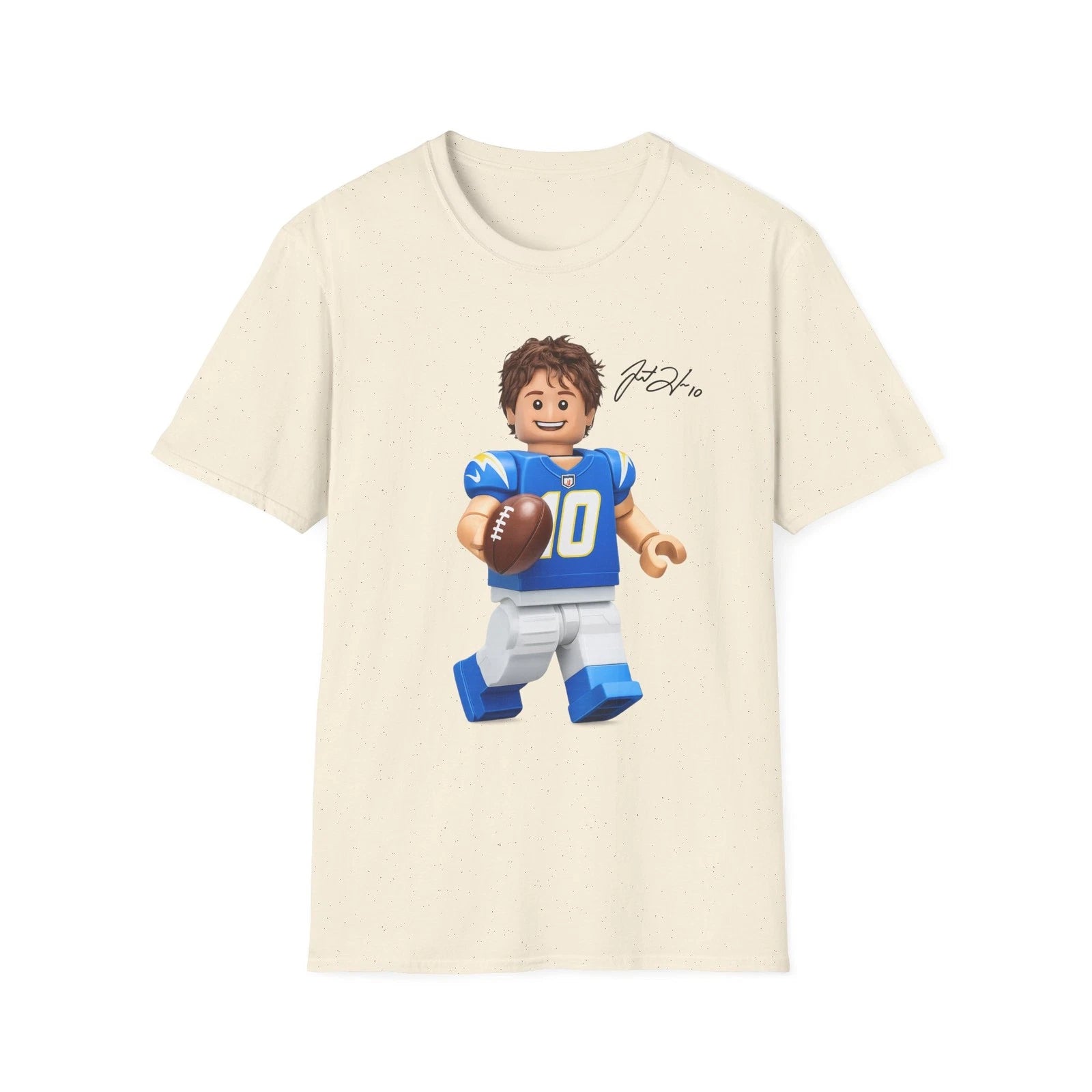 Justin Herbert Signature Los Angeles Chargers Lego Figure T-Shirt Unisex