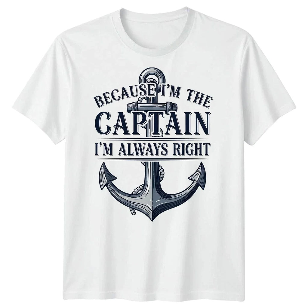 Anchor Nautical Maritime Humor Because Im The Captain Mens T-Shirt