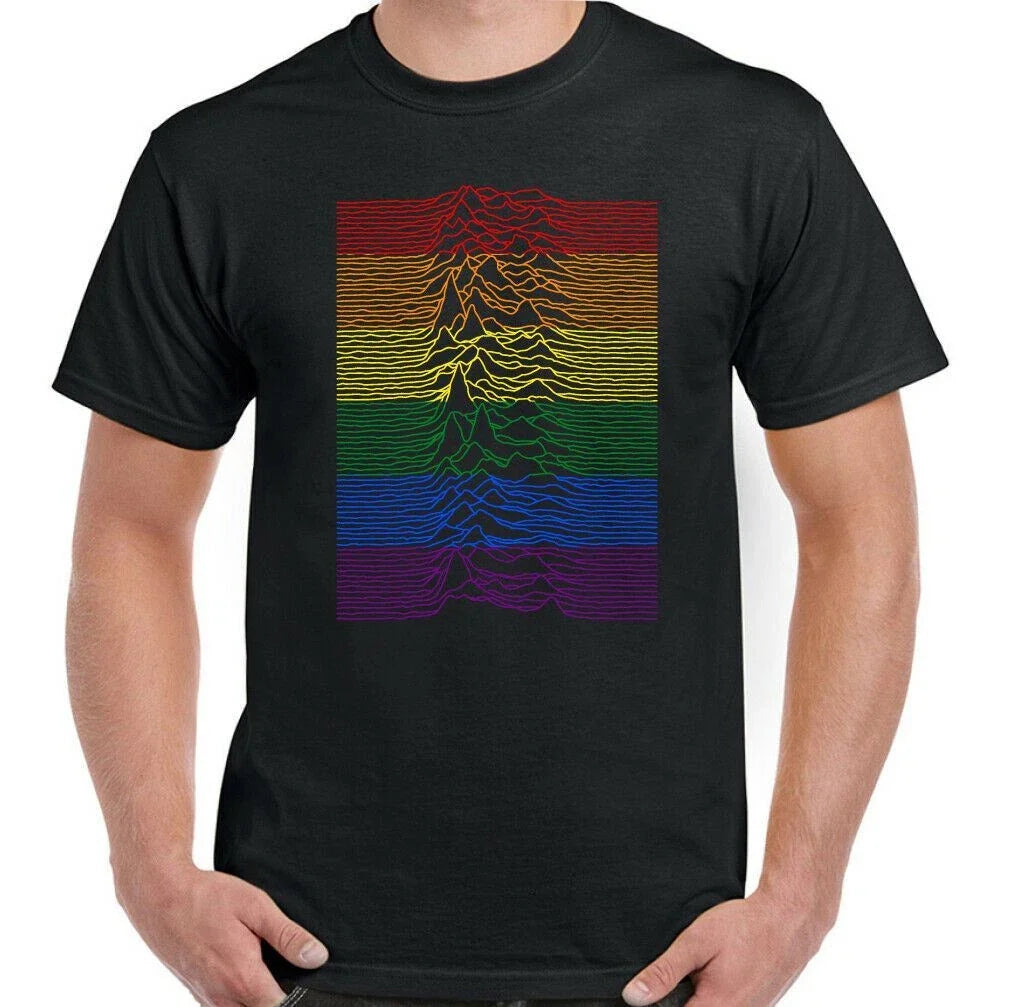 LGBT T-Shirt, Mens Rainbow Colours Gay Pride Top Tee
