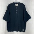 Men's Levi's Short Sleeve Henley Shirt Knit Ribbed Sz Large Black