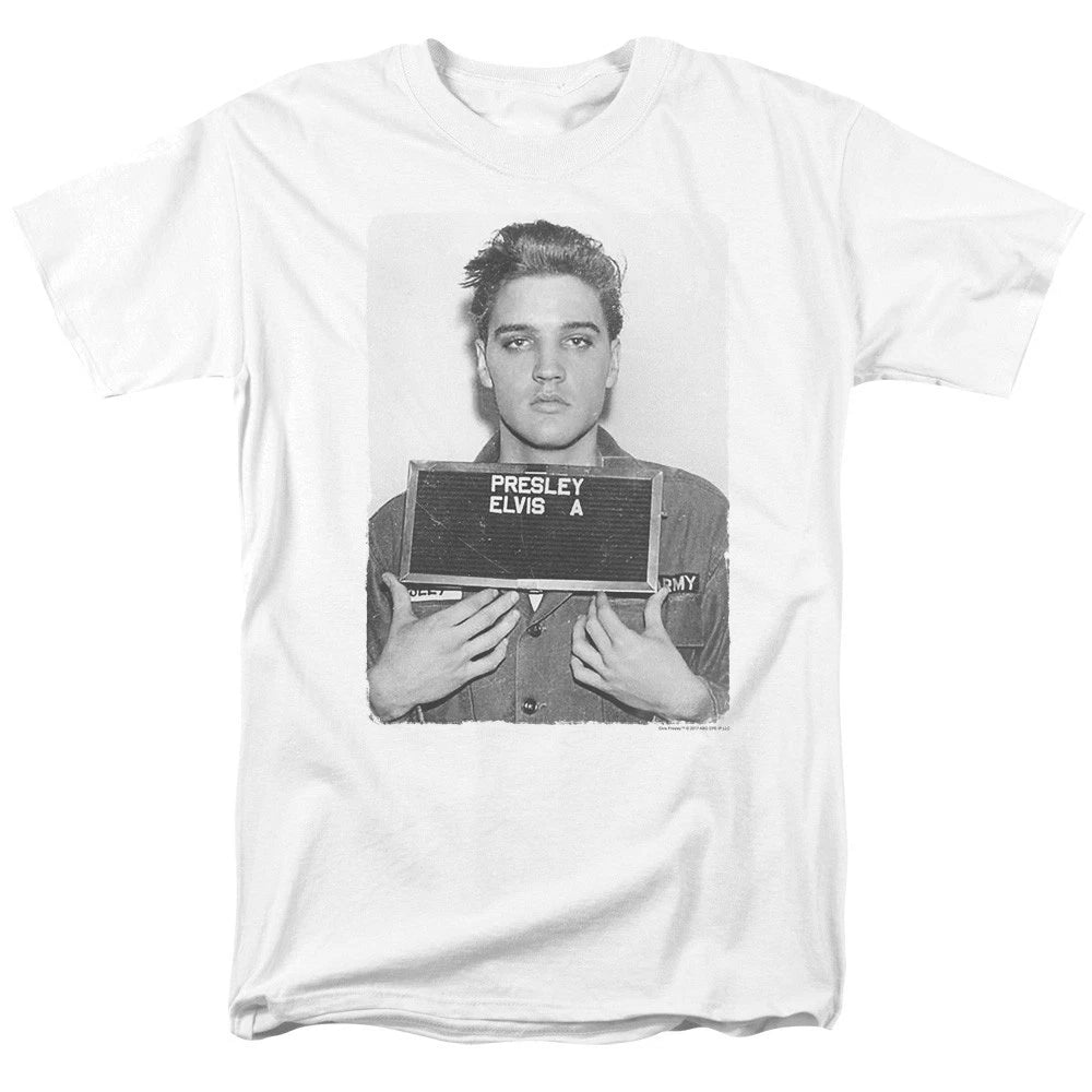 Elvis Presley Army Mug Shot Men’s T-Shirt S-5XL Officially Licensed Music Tee