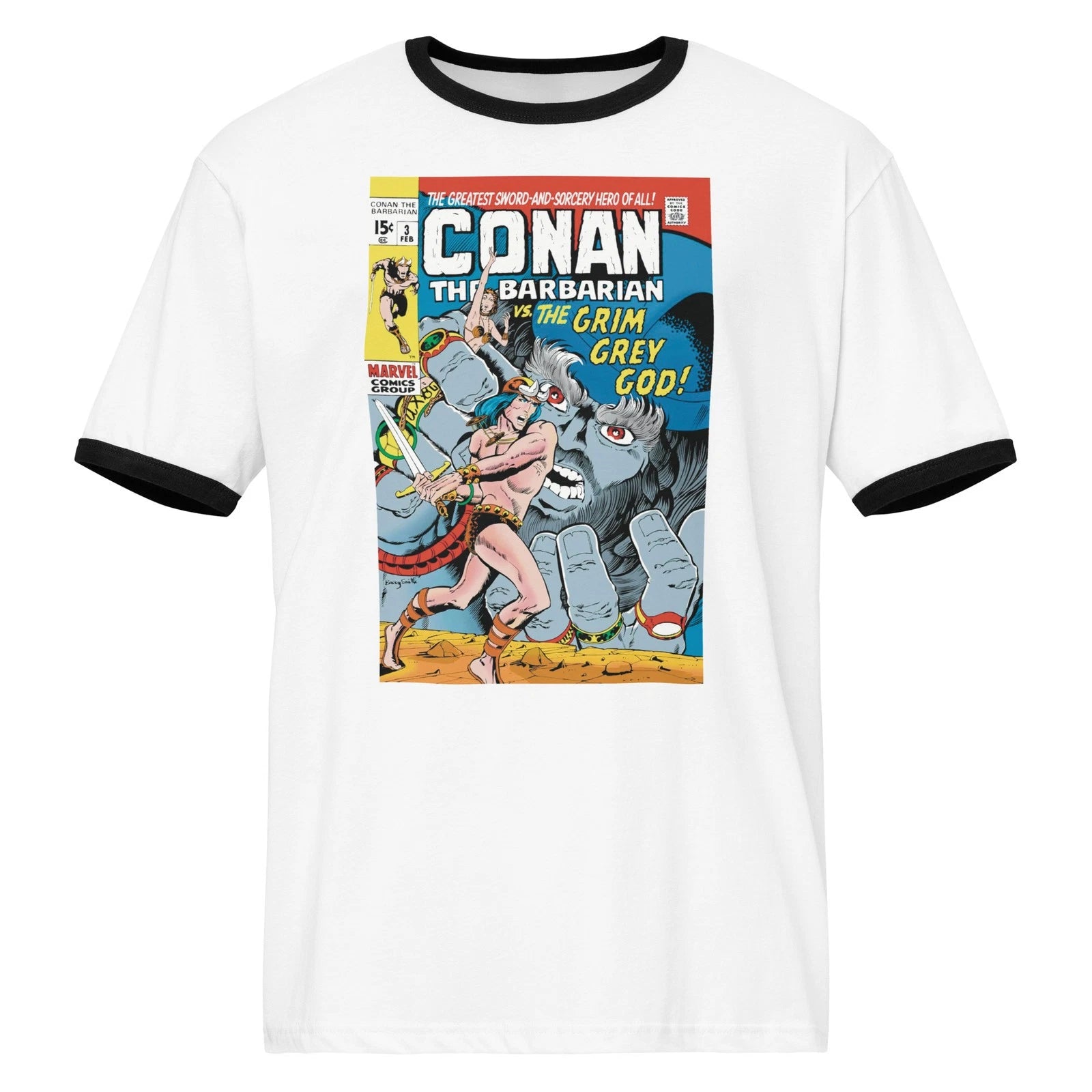 Vintage Marvel Conan the Barbarian T-shirt Grim Grey God Custom