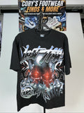 Lost Hills Skull Flipping Off Black  Medium T-Shirt